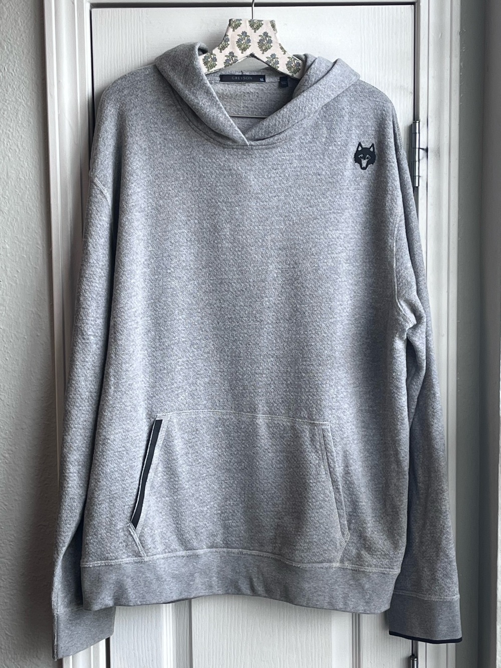 Greyson BLEEKER Pullover Hoodie Wolf Logo Prima Cotton Heather Grey Men’s XL